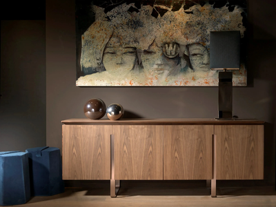 LEONARDO L413N - Walnut sideboard with doors _ Arte Brotto
