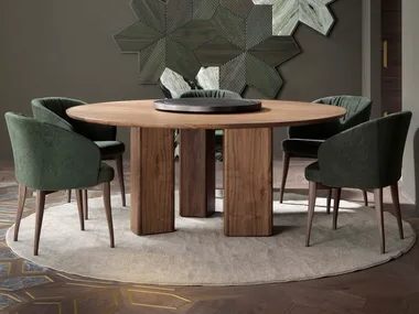 LEONARDO L664/150 - Round walnut table _ Arte Brotto