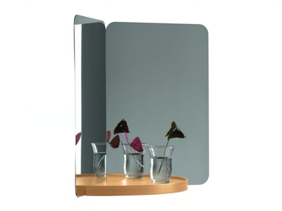 124° MIRROR - Rectangular mirror with shelf _ Artek