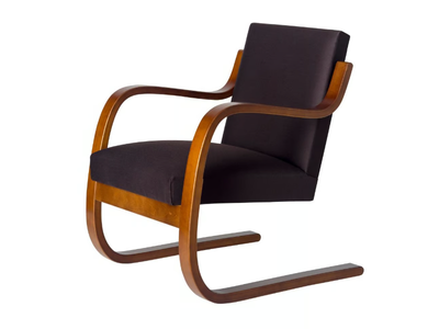 402 - Cantilever wooden armchair with armrests _ Artek