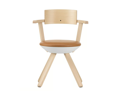 RIVAL - Swivel upholstered birch chair _ Artek