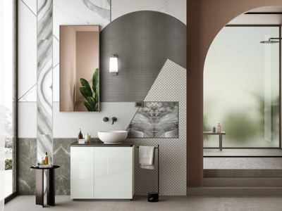 FUSION - Single sectional vanity unit with doors _ ARTELINEA