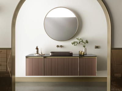 +SKIN - Modular bathroom cabinet in painted etched glass _ ARTELINEA