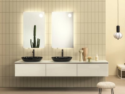 VOLUMI - Modular washbasin cabinet with push-pull opening _ ARTELINEA