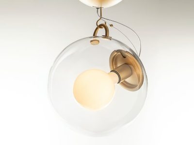 MICONOS - Glass and steel ceiling lamp _ Artemide
