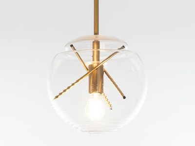 VITRUVIO - Glass and brass pendant lamp _ Artemide