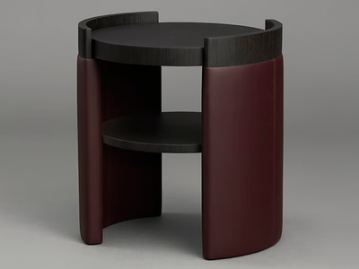 CUFF - Leather side table with shelf _ Articolo Studio