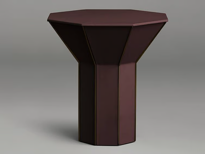 FLARE TALL - Octagonal leather high side table _ Articolo Studio