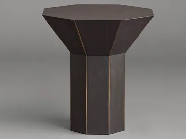 FLARE TALL - Octagonal wood veneer high side table _ Articolo Studio