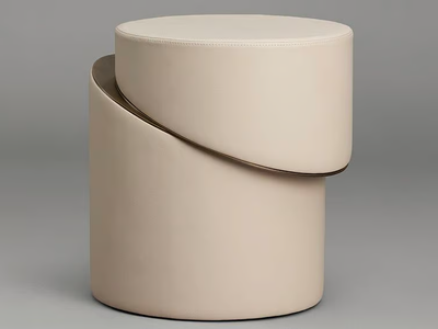 SLIP - Round leather side table _ Articolo Studio