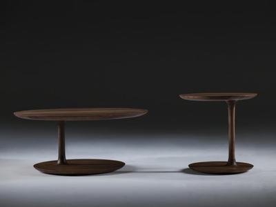BLOOP - Low round wooden coffee table _ Artisan