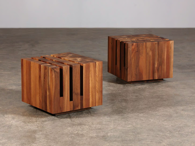 CUBO - Solid wood coffee table _ Artisan
