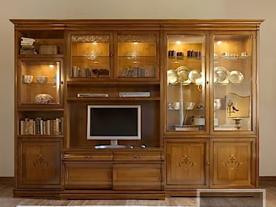FENICE - Solid wood bookcase with built-in lights _ Arvestyle