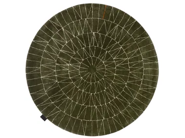 WEB - Round handmade rug with geometric shapes _ ASPLUND