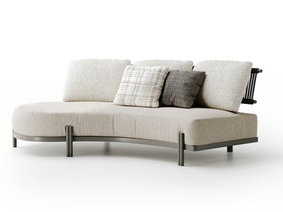 LOTO RIGHT MODULE - 2 seater curved fabric garden sofa _ Atmosphera