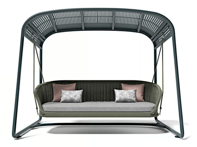 LUDO - 2 Seater teflon and aluminium garden swing seat _ Atmosphera