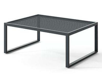 QUBIK - Rectangular low aluminium garden side table _ Atmosphera