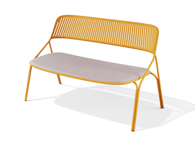 JOS - Powder coated steel bench with back _ BABEL D
