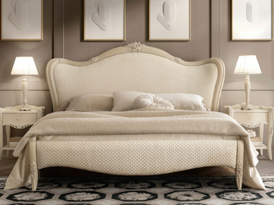 BOBOLI - Wooden double bed with upholstered headboard _ Barnini Oseo