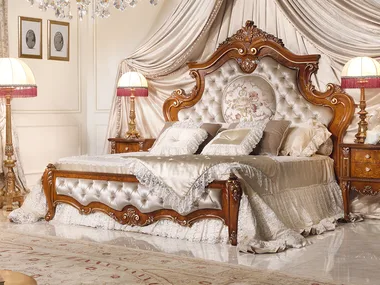 DAVID - Double bed with tufted headboard _ Barnini Oseo