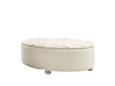FASHION TIME - Upholstered round leather pouf _ Barnini Oseo