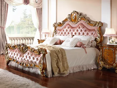 FIRENZE - Double bed with tufted headboard _ Barnini Oseo