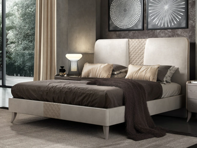 NOTTI MAGICHE - Fabric double bed with upholstered headboard _ Barnini Oseo