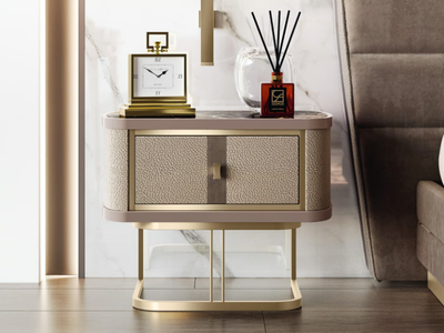 ROBERTO BARNINI - Rectangular wooden bedside table _ Barnini Oseo
