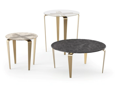 ROBERTO BARNINI - Round metal coffee table for living room _ Barnini Oseo