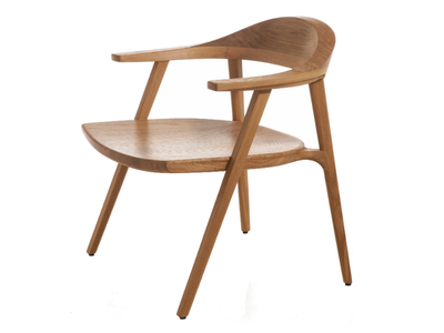 MANTIS - Solid wood lounge chair with armrests _ BassamFellows