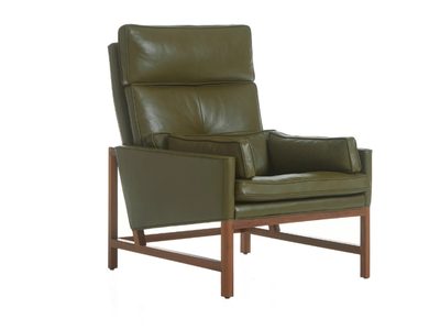 WOOD FRAME LOUNGE - High back wood and upoholstered lounge chair _ BassamFellows