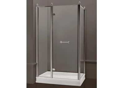 DORSET - Rectangular satin glass shower cabin with hinged door _ BATH&BATH