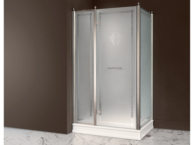 DORSET - Rectangular satin glass shower cabin with hinged door _ BATH&BATH