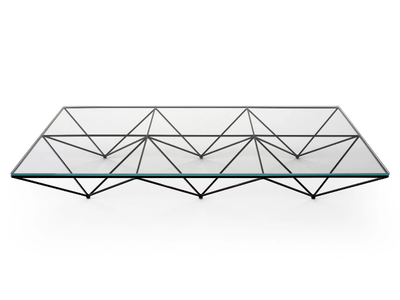 ALANDA '18 - Rectangular glass and steel coffee table _ B&B Italia