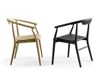 JENS - Wooden chair with armrests _ B&B Italia