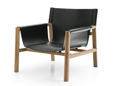 PABLO - Tanned leather armchair with armrests _ B&B Italia