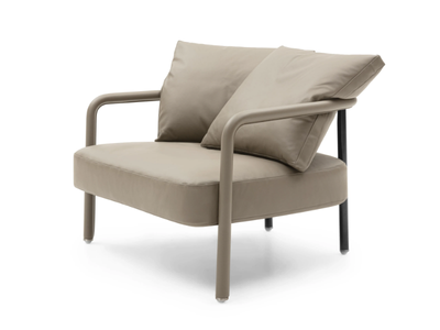 POCHETTE - Leather armchair with armrests _ B&B Italia
