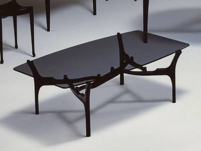 CARLINA - Rectangular wood and glass coffee table _ BD Barcelona Design