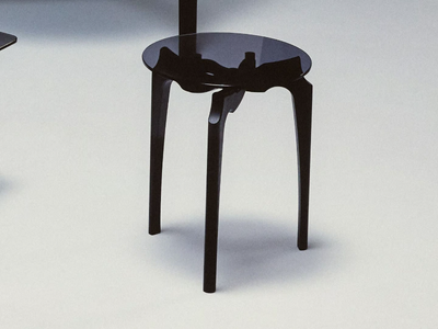 CARLINA - Round wood and glass coffee table _ BD Barcelona Design
