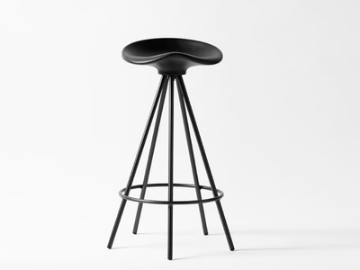JAMAICA - Trestle-based aluminium and wood stool with footrest _ BD Barcelona Design