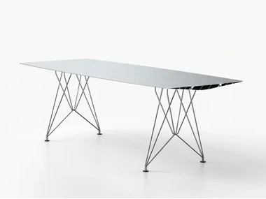 TABLE B 90 - INOX - Rectangular aluminium and stainless steel table _ BD Barcelona Design