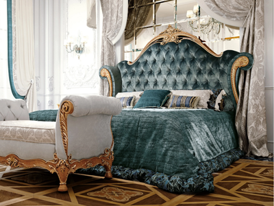 3680 - Velvet bed with tufted headboard _ Bellotti Ezio
