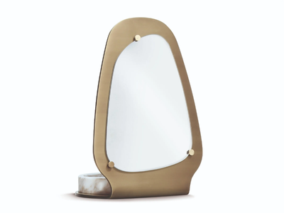 AFRODITE - Countertop brass mirror with cabinet _ Bellotti Ezio