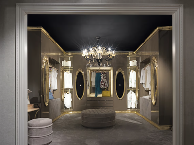 HOTEL DE VILLE - Custom walk-in wardrobe with integrated lighting _ Bellotti Ezio