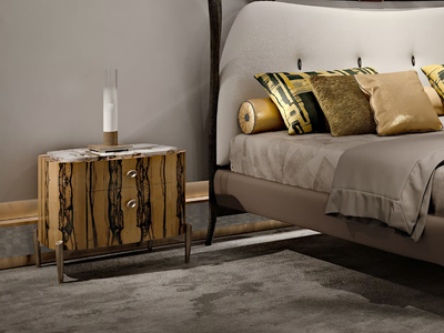 LAPETO - Rounded bedside table with drawers _ Bellotti Ezio
