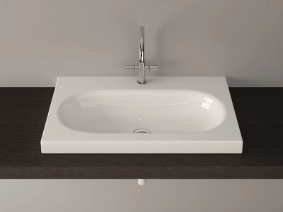BETTECOMODO - Countertop rectangular enamelled steel washbasin _ Bette