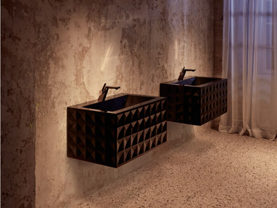 BETTELOFT ORNAMENT - Wall-mounted rectangular enamelled steel washbasin _ Bette