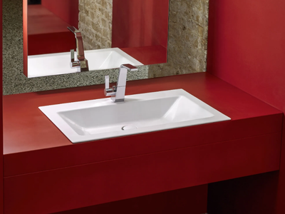 BETTELOFT - Wall-mounted single rectangular enamelled steel washbasin _ Bette