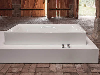 BETTELUX HIGHLINE - Semi-inset enamelled steel bathtub _ Bette