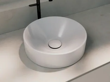 BETTESUNO - Countertop single round enamelled steel washbasin _ Bette